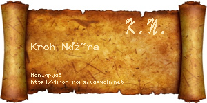 Kroh Nóra névjegykártya
